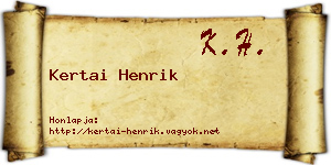 Kertai Henrik névjegykártya
